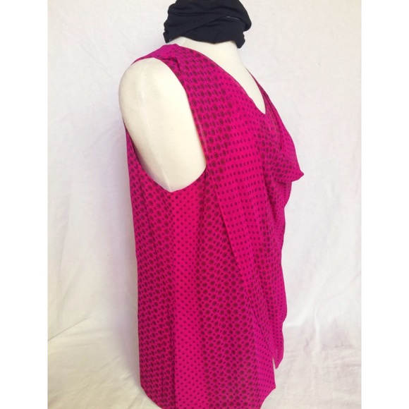 CAbi #983 Fuchsia Drape Neck Sleeveless Blouse Med - Picture 6 of 8